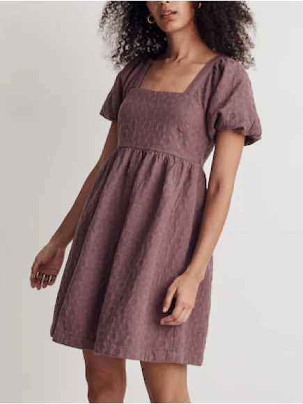 Like New Madewell Floral Quilted Puff-Sleeve Mini Dress!